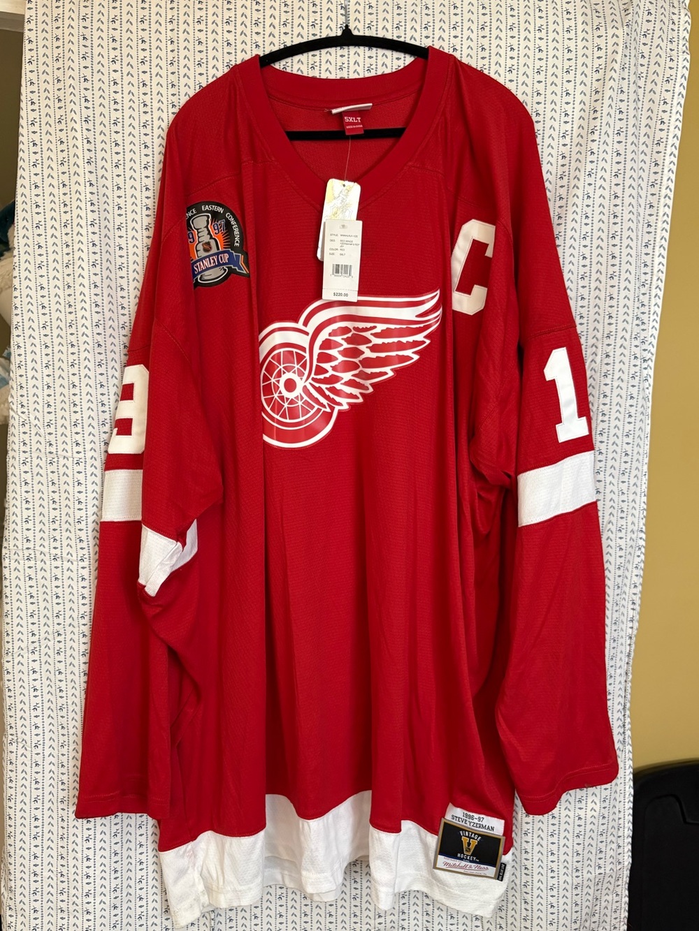 NHL Detroit Red Wings Red and White Captain Jersey